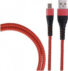 Cablu de incarcare/transfer date USB la USB-C / Type-C lungime 1M ranforsat Rosu 