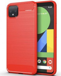Husa de protectie cu insertii carbon pentru Google Pixel 4 Rosu