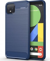 Husa de protectie cu insertii carbon pentru Google Pixel 4 XL Bleumarin 