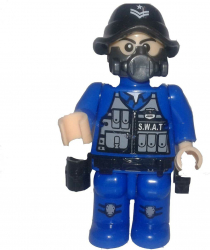 Figurina articulata tip Politie cu accesorii Albastru 
