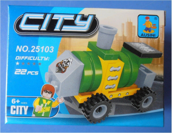 Set de constructie pentru copii Locomotiva 22 piese 