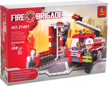 Set de constructie pentru copii Masina de pompieri 133 piese 