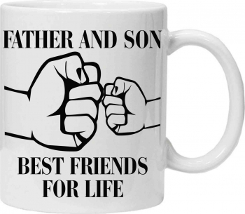 Cana personalizata cu textul father and son 