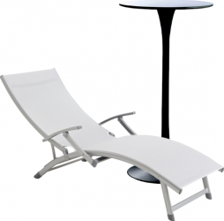 Set bar cafenea RAKI masa neagra 60x101cm si un scaun metalic plasa 46x43x107cm 