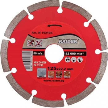 Disc diamantat segmentat Raider 162104 diametru 125 mm 