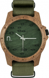 Ceas din lemn Neat - Sport - 45 mm Verde/Kaki - lemn de Sapele