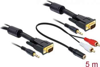 Cablu monitor SVGA tata - SVGA tata cu audio 5m 