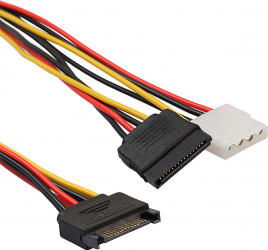 Cablu de alimentare 15 Pin SATA tata la 4 Pin IDE mama si SATA mama 18 cm multicolor BBL1720 