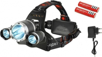 Lanterna frontala 3 LED-uri 5W flux luminos 3800 lm unghi reglabil acumulator 4800mAh 