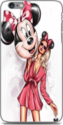 Husa din sticla securizata Apple iPhone 6 Plus personalizata Minnie Woman 