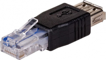 Adaptor Akyga USB 2.0 mama la RJ45 tata convertor cablu USB la cablu de retea AK-AD-27-DC 