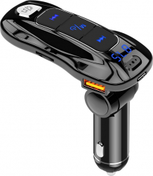 Car Kit BlueTooth 5.0 FMT55 modulator FM incarcator QC 3.0 Type-C PD microSD