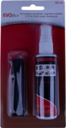 Set curatare monitoare / suprafete multiple spray 60 ml si laveta microfibra EVOffice 