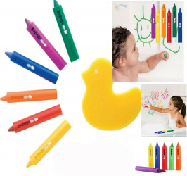 Set creioane cerate colorate lavabile 6 culori Bath Crayons BAB-0718 