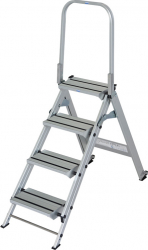 Scara pliabila cu trepte late si balustrada Krause STABILO 4 trepte inaltime de lucru max. 2.90m 