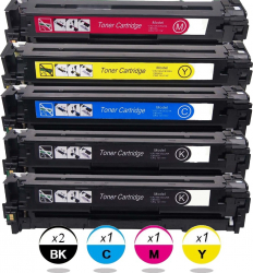 Set 5 cartus toner GraphiteK Compatibile Color LaserJet CF210X / 131X CF210X CF211A CF212A CF213A 