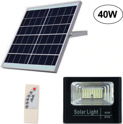 Proiector LED 40W cu panou solar si telecomanda