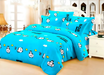 Lenjerie de pat matrimonial SUPER cu husa de perna patrata Bob bumbac mercerizat multicolor 