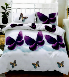 Lenjerie de pat matrimonial SUPER cu husa de perna patrata Freedom bumbac mercerizat multicolor 