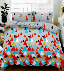 Lenjerie de pat matrimonial SUPER cu husa de perna patrata Gloria bumbac mercerizat multicolor 