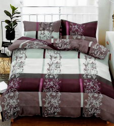 Lenjerie de pat matrimonial SUPER cu husa de perna patrata Relax bumbac mercerizat multicolor 