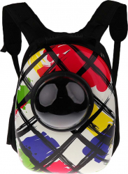Rucsac colorat cu capsula astronaut pentru transportul animalelor de companie mici negru Doty 