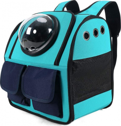 Rucsac cu bula de astronaut buzunare frontale turcoaz cu bleumarin 36 cm doty 