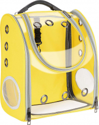 Rucsac full geam pentru transportul animalelor de companie mici galben 40 cm Doty 
