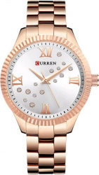 Ceas femei Curren 3 ATM Afisaj 24 ore Mecanism Quartz Analog Elegant Casual Bratara din otel inoxidabil Auriu 