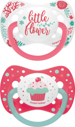 Set 2 suzete - Wild Nature + Cupcake - cu tetina simetrica silicon Canpol babies fara BPA 6-18 luni roz 