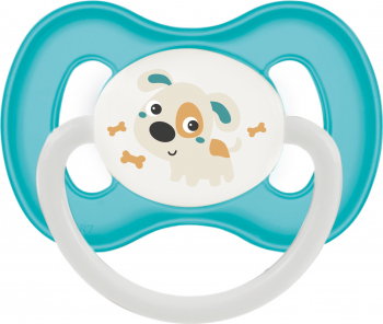 Suzeta - Bunny and Company - cu inel fosforescent si tetina simetrica silicon Canpol babies fara BPA 6-18 luni turcoaz 