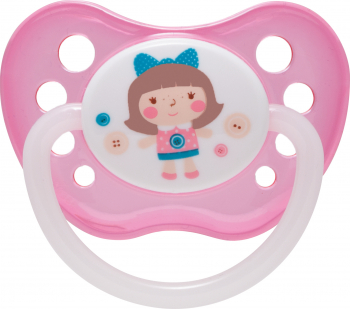 Suzeta - Toys - cu inel fosforescent si tetina ortodontica silicon Canpol babies fara BPA 6-18 luni roz 