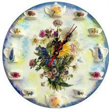 Ceas decorativ de perete cu motiv flori de camp 120709 