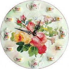 Ceas decorativ de perete - model trandafiri 1620 