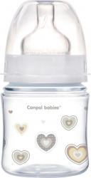Biberon anticolici gat larg - Newborn Baby - Canpol babies polipropilena 120 ml bej 