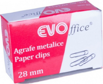 Agrafe 25/28 mm metalice 100 buc/cutie EVOffice 