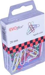 Agrafe color 28mm EVOffice 100 buc/cutie plastic