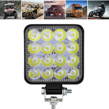 Proiector LED auto offroad 48W 16 LED-uri halogen 10-30V carcasa aluminiu IP67 