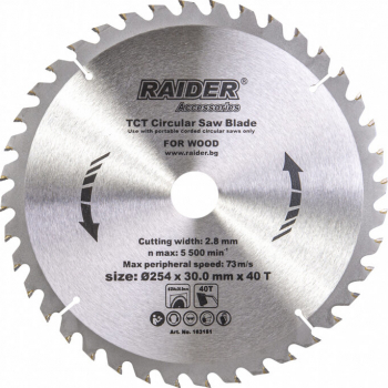 Disc pentru fierastrau circular Raider 163151 diametru 254 mm 