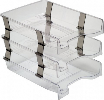 Tavite plastic suprapozabile culisante 3/set cu distantier Ark Fumuriu 