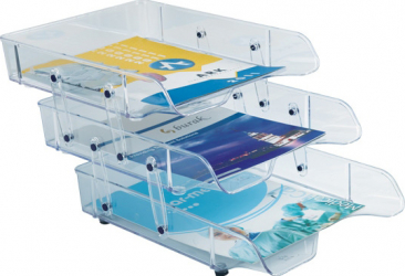 Tavite plastic suprapozabile culisante 3/set cu distantier Ark TRANSPARENT
