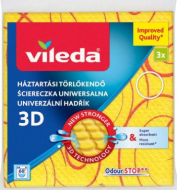 Lavete Vileda universale cu ioni de argint 39x36cm set 3 bucati 
