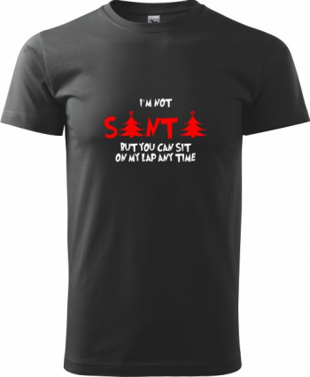 Tricou barbati Malfini I am not Santa negru 4XL 