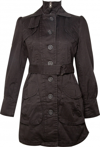 Jacheta lunga bumbac Fashion Addict de dama Negru 