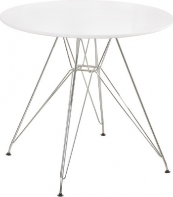 Masa de bucatarie crom/MDF alb RONDY 