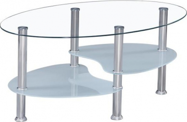 Masuta de cafea otel/sticla transparenta WAVE NEW 