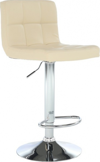 Scaun de bar piele ecologica bej/crom KANDY 
