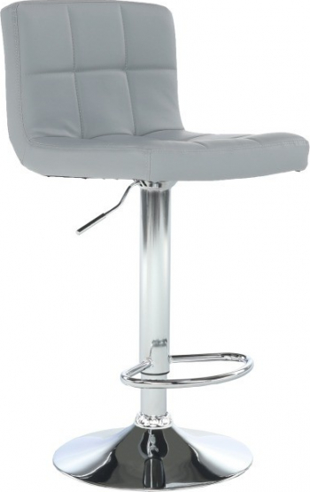 Scaun de bar piele ecologica gri/crom KANDY 