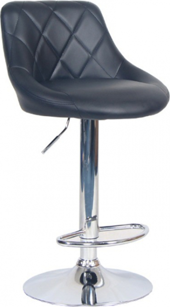 Scaun de bar piele ecologica neagra/crom MARID 