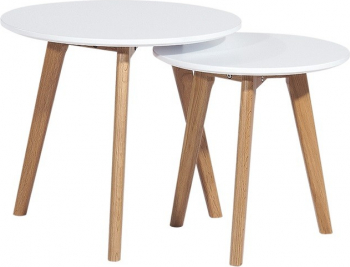 Set 2 masute cafea alb/fag MALTO 